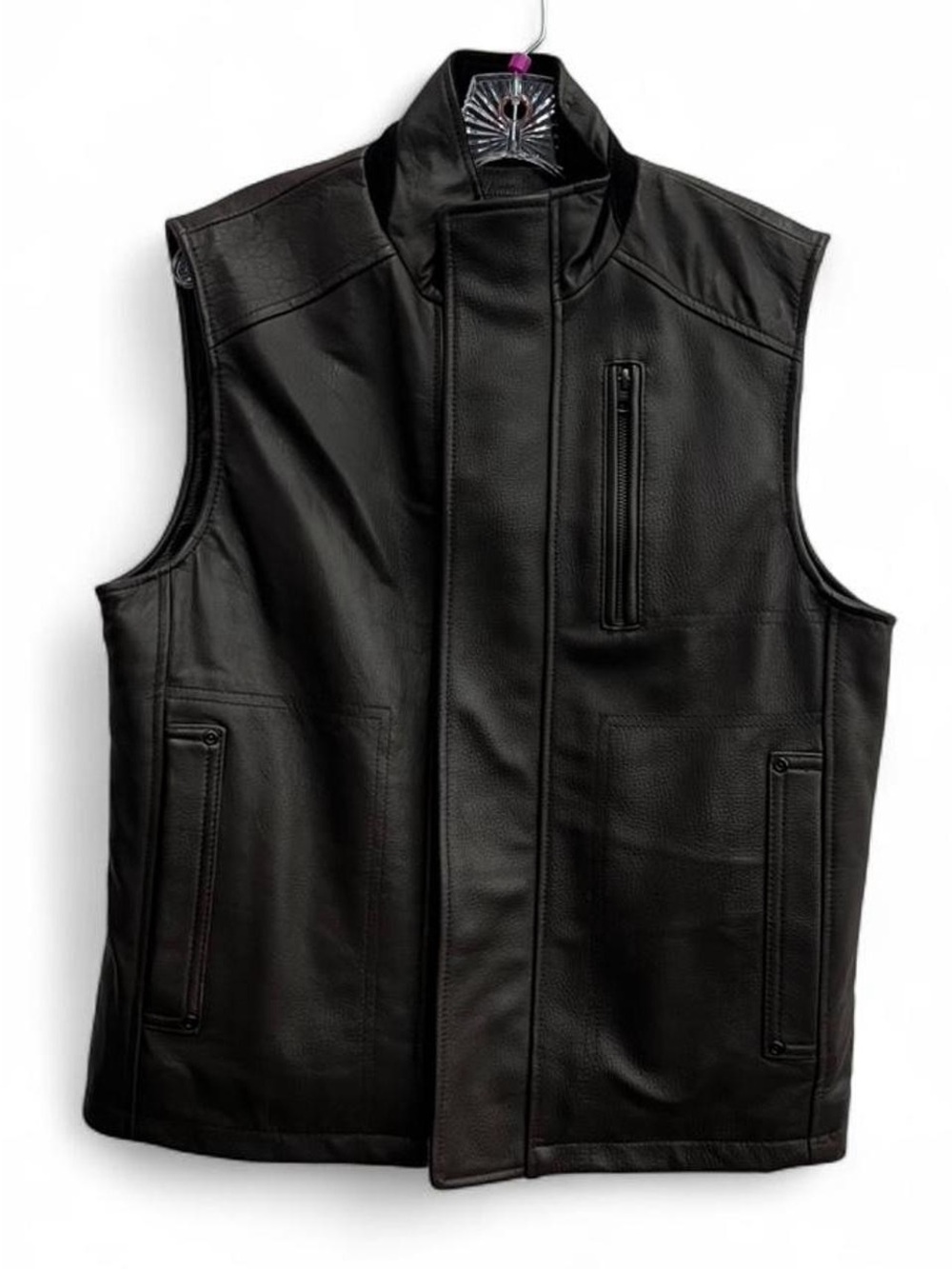Mens Roundtree & Yorke Leather Brown Vest size Small